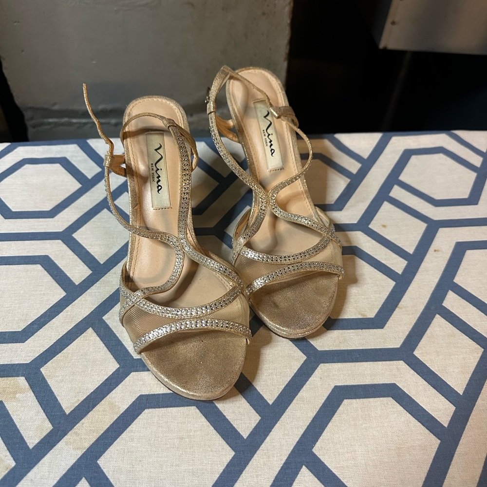 Nina gold small heels